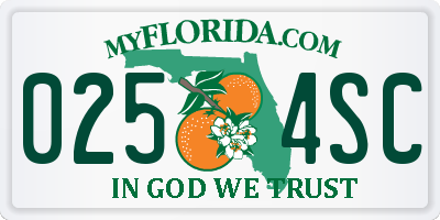FL license plate 0254SC