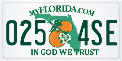 FL license plate 0254SE