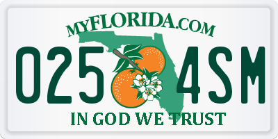 FL license plate 0254SM