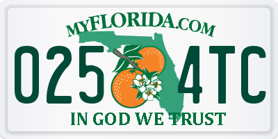 FL license plate 0254TC