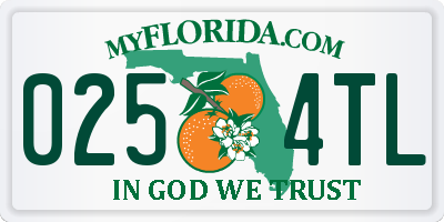 FL license plate 0254TL