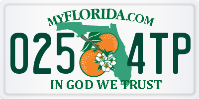 FL license plate 0254TP