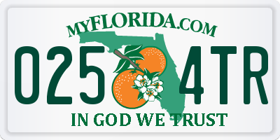 FL license plate 0254TR