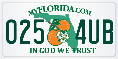 FL license plate 0254UB