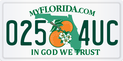 FL license plate 0254UC