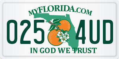 FL license plate 0254UD