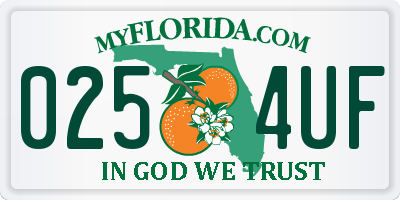 FL license plate 0254UF