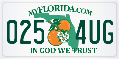FL license plate 0254UG