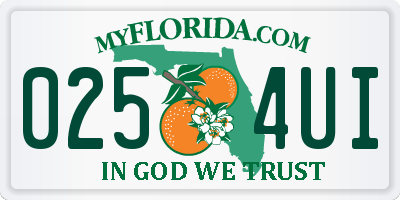 FL license plate 0254UI