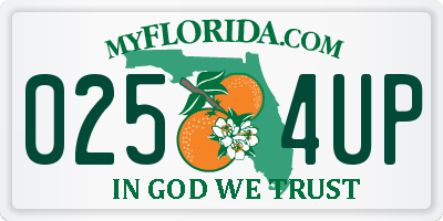 FL license plate 0254UP