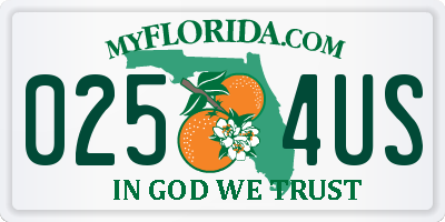 FL license plate 0254US