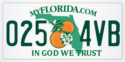 FL license plate 0254VB