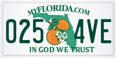 FL license plate 0254VE