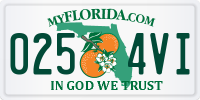 FL license plate 0254VI