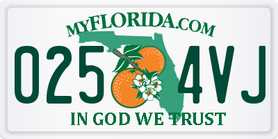 FL license plate 0254VJ