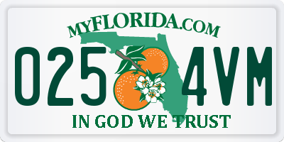 FL license plate 0254VM