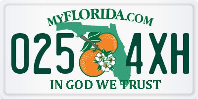 FL license plate 0254XH