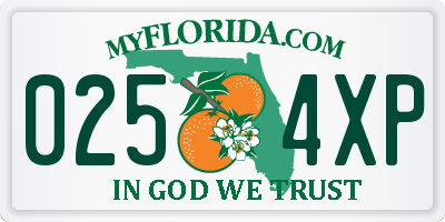 FL license plate 0254XP