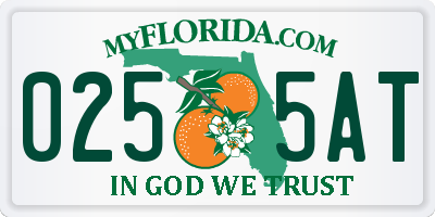 FL license plate 0255AT