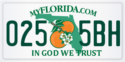 FL license plate 0255BH