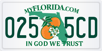 FL license plate 0255CD
