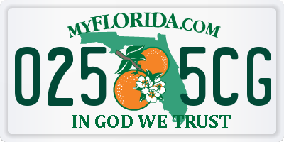 FL license plate 0255CG