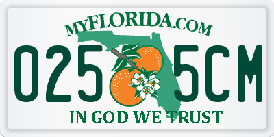 FL license plate 0255CM