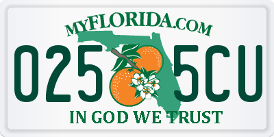 FL license plate 0255CU