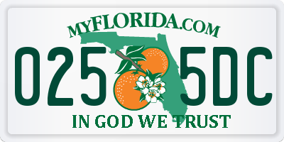 FL license plate 0255DC
