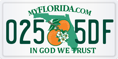 FL license plate 0255DF