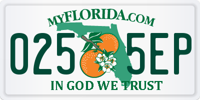 FL license plate 0255EP
