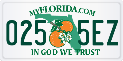 FL license plate 0255EZ