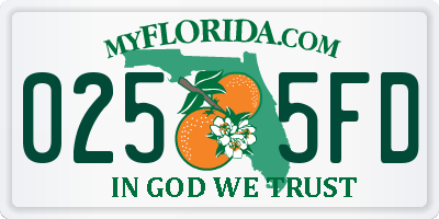 FL license plate 0255FD