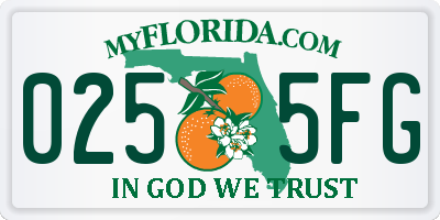 FL license plate 0255FG