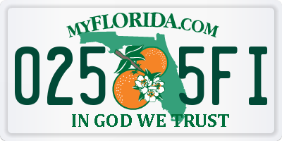 FL license plate 0255FI