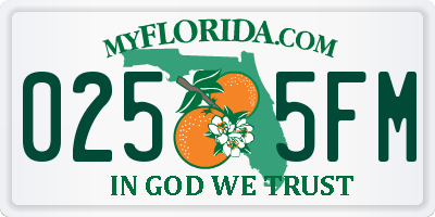 FL license plate 0255FM