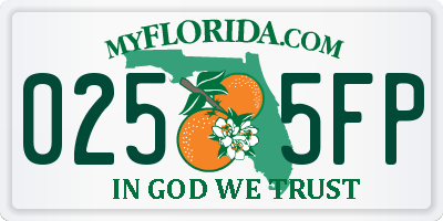 FL license plate 0255FP