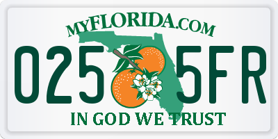 FL license plate 0255FR