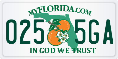 FL license plate 0255GA