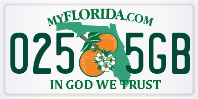 FL license plate 0255GB