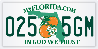 FL license plate 0255GM