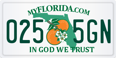 FL license plate 0255GN