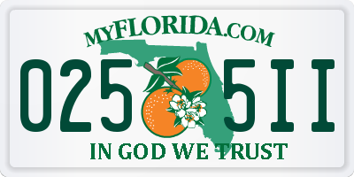 FL license plate 0255II
