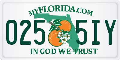 FL license plate 0255IY