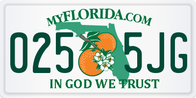 FL license plate 0255JG
