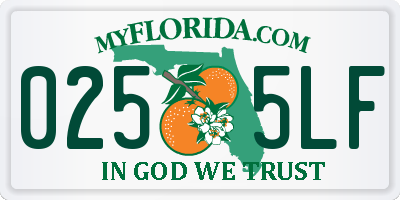 FL license plate 0255LF