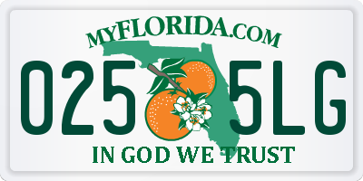 FL license plate 0255LG