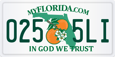 FL license plate 0255LI