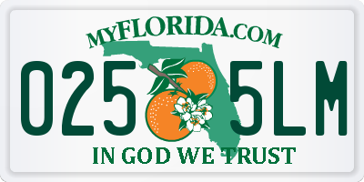 FL license plate 0255LM