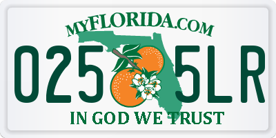 FL license plate 0255LR